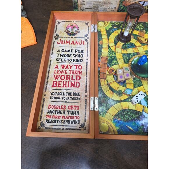Jumanji the Game Real Wooden Box Edition of the Classic Adventure Board Game - Picture 4 of 16